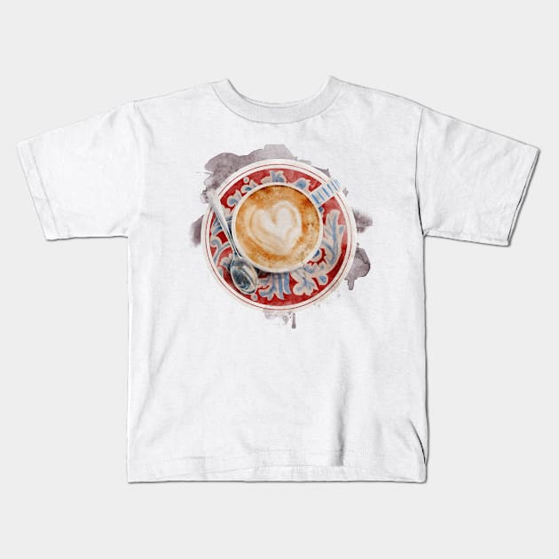 Moroccan Latte Watercolor Kids T-Shirt by venglehart